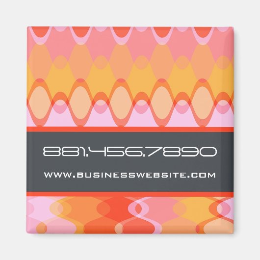 Flippige Wellen | 03 * rosa gelb-orangeer | Magnet (Vorne)