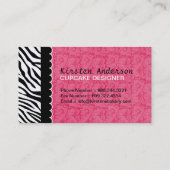 Flippige Zebra-Druck-Kuchen-Bäckerei-Visitenkarten Visitenkarte (Rückseite)