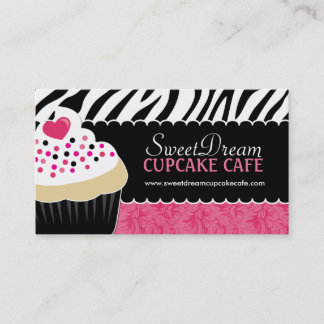 Flippige Zebra-Druck-Kuchen-Bäckerei-Visitenkarten Visitenkarte