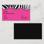 Flippige Zebra-Visitenkarte Visitenkarte (Vorne/Hinten)
