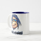 Flippiger Affe Zweifarbige Tasse (Vorderseite Links)