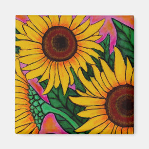 Flippiger Blumensonnenblume-Magnet Magnet