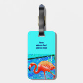 flippiger Flamingo VIP-Reise-Gepäckanhänger Gepäckanhänger (Rückseite vertikal)