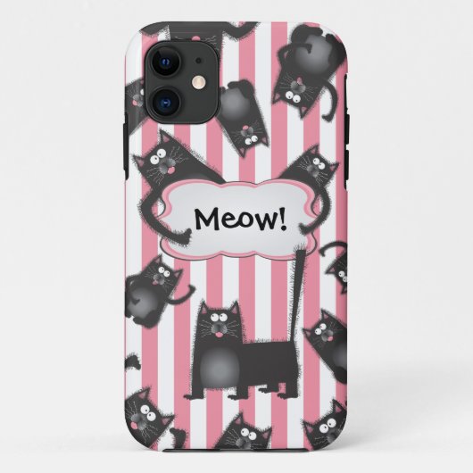 Flippiger flockiger Fall der Miezekatze-Katze Case-Mate iPhone Hülle (Rückseite)