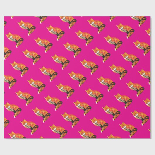 Flippiger Fox im Rosa Geschenkpapier (Flach)