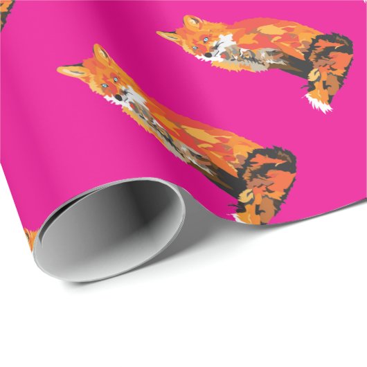 Flippiger Fox im Rosa Geschenkpapier (Rolleneckpunkt)