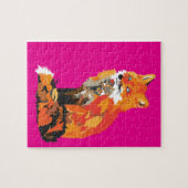Flippiger Fox im Rosa Puzzle (Horizontal)