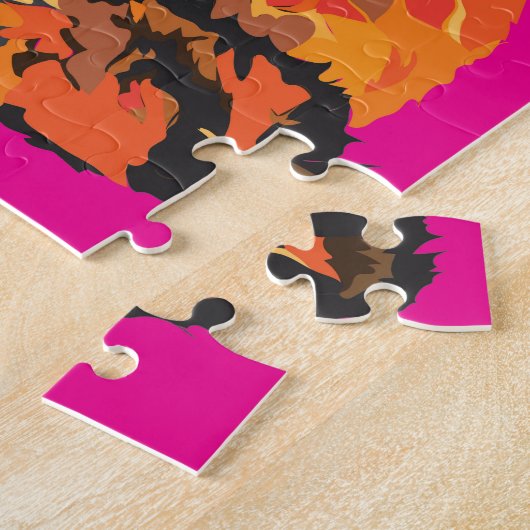Flippiger Fox im Rosa Puzzle (Seite)