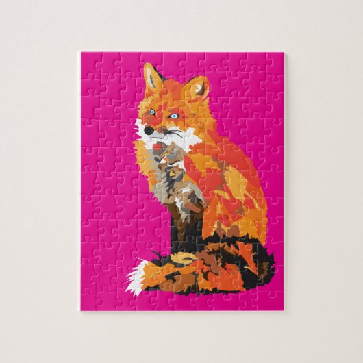 Flippiger Fox im Rosa Puzzle (Vertikal)