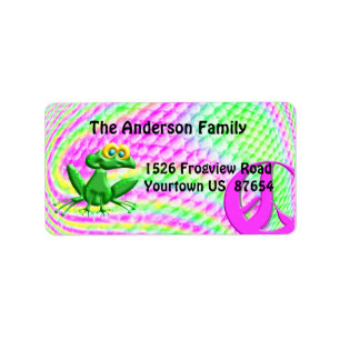 Flippiger Frieden Froggie Adressaufkleber