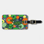 Flippiger Frosch-und Blasen-Kunst-Entwurf Gepäckanhänger (Vorderseite horizontal)