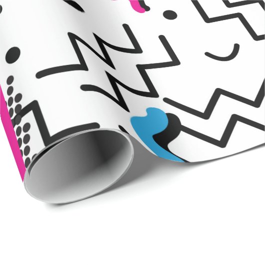 Flippiger lauter Memphis-Entwurf Geschenkpapier (Rolleneckpunkt)