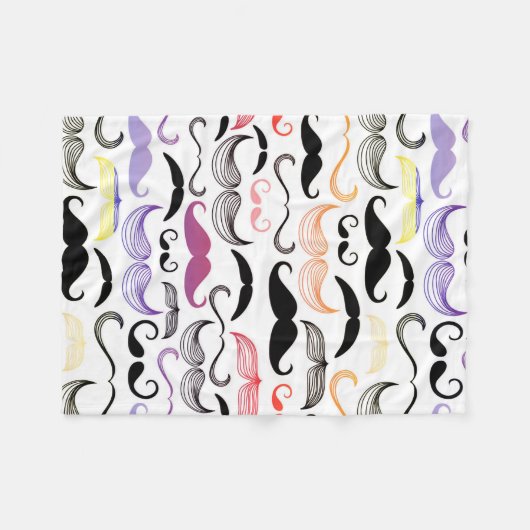 Flippiger Regenbogen-Schnurrbart-Entwurf Fleecedecke (Vorderseite (Horizontal))