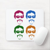 Flippiger Retro Schnurrbart-Mann Mousepad (Mit Mouse)