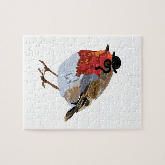 Flippiger Robin mit Monocle und Hut Puzzle (Horizontal)