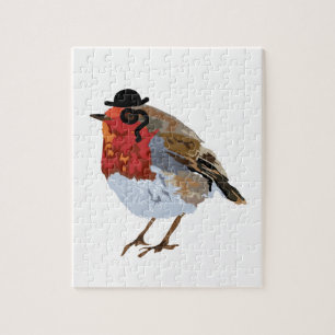 Flippiger Robin mit Monocle und Hut Puzzle