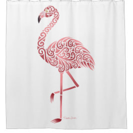 Flippiger rosa Flamingo Duschvorhang