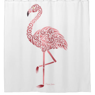 Flippiger rosa Flamingo Duschvorhang