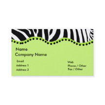 Flippiger Zebra in der grünen Visitenkarte
