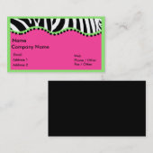 Flippiger Zebra mit grüner Visitenkarte (Vorne/Hinten)