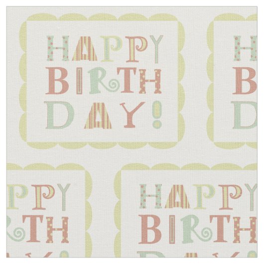Flippiges alles Gute zum Geburtstaggewebe Stoff (Nahaufnahme)