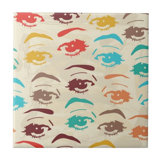 Flippiges Augen-Grafikdesign Fliese (Vorderseite)