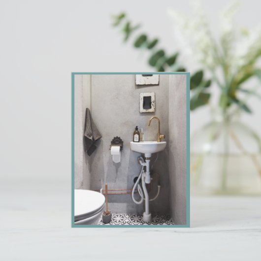 Flippiges Badezimmer Postkarte (Stehend Vorderseite)