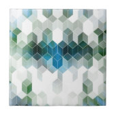 Flippiges blaues Würfel-Grafikdesign Fliese (Vorderseite)