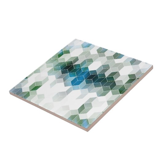 Flippiges blaues Würfel-Grafikdesign Fliese (Seite)