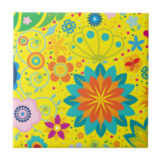 Flippiges Blumen Fliese