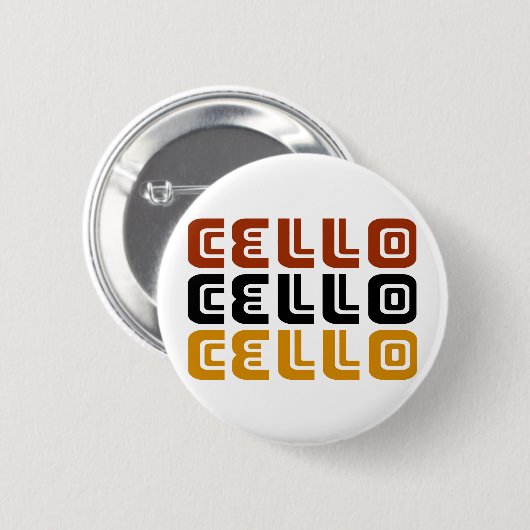 Flippiges Cello-Trio-Geschenk Button (Vorne & Hinten)