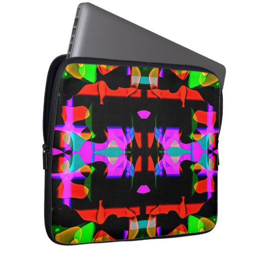 Flippiges cooles buntes Top Design für Laptopschutzhülle (Vorne Rechts)