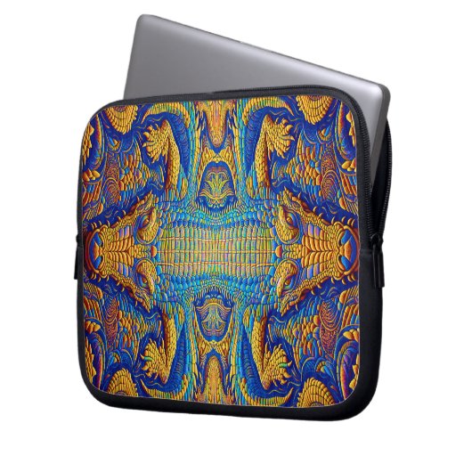 Flippiges cooles Kroko Top Design für Laptopschutzhülle (Vorderseite Links)