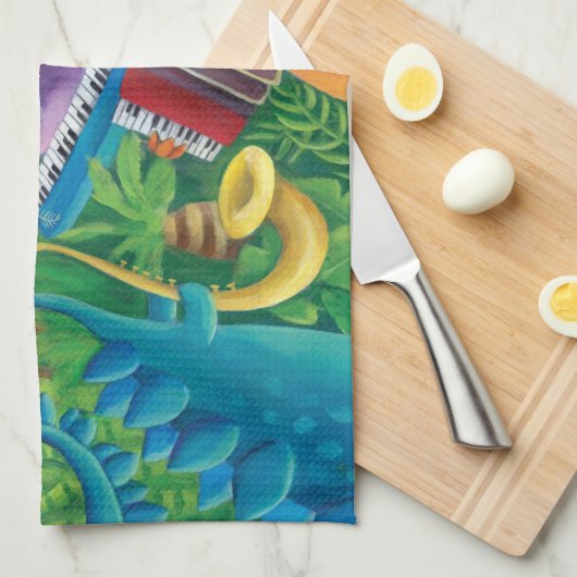 Flippiges Dinosaurier-Band Handtuch (Viertel Falte)