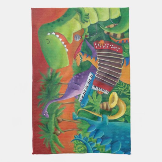 Flippiges Dinosaurier-Band Handtuch (Vertikal)
