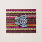 Flippiges Elefant-Kreis-Mosaik mit Streifen Puzzle (Horizontal)