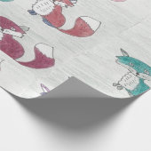 Flippiges Fuchs-Muster Geschenkpapier (Ecke)
