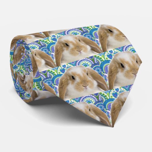 Flippiges Häschen Krawatte (Gerollt)