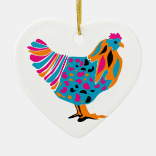 Flippiges helles Huhn Keramik Ornament