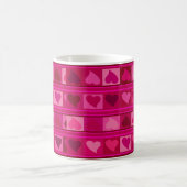 Flippiges Herzen und Quadrate Mozaic | fuschia Kaffeetasse (Mittel)