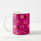 Flippiges Herzen und Quadrate Mozaic | fuschia Kaffeetasse (Links)