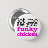 Flippiges Huhn-Rosa Button (Vorne & Hinten)