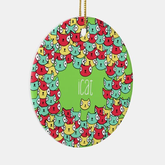 Flippiges Katzenmuster Keramikornament (Rechts)