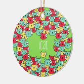 Flippiges Katzenmuster Keramikornament (Links)