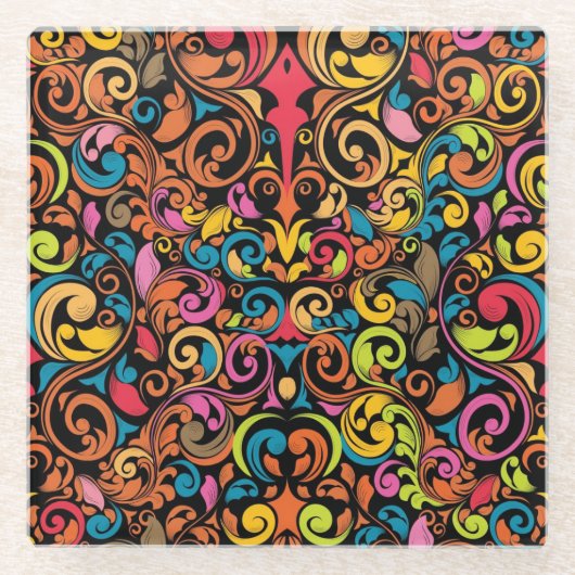 Flippiges Muster Glasuntersetzer (Vorderseite)