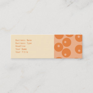 Flippiges orange Retro Muster Mini Visitenkarte