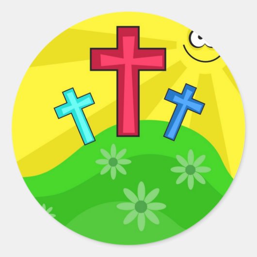 Flippiges Ostern Runder Aufkleber (Vorderseite)