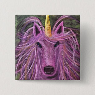 Flippiges rosa Einhorn Button