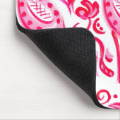 Flippiges rosa Flamigo Paisley Muster Mousepad (Ecke)