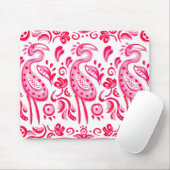 Flippiges rosa Flamigo Paisley Muster Mousepad (Mit Mouse)